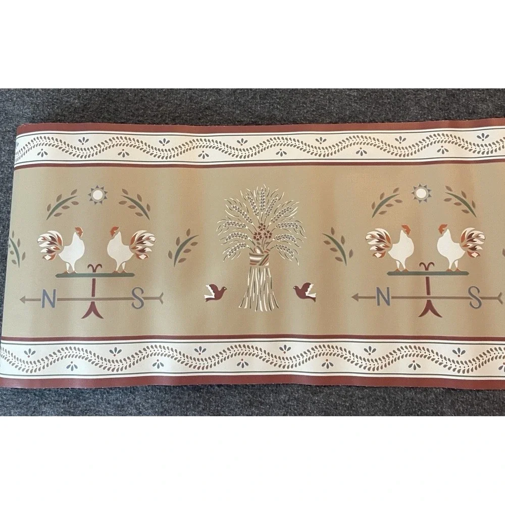 11 Vintage Prepasted Border Wallpaper Rooster 4yds per roll 8 1/2 Inches Wide